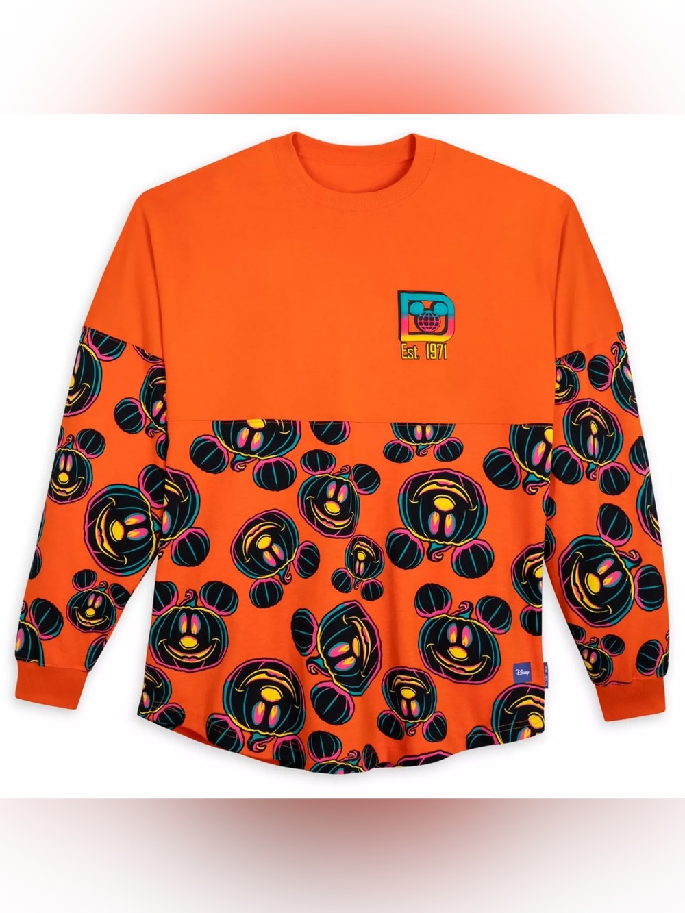 Walt Disney World Mickey Mouse Pumpkin Spirit Jersey Orange/Black - Size XS